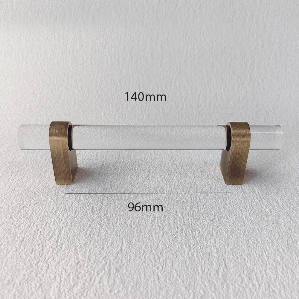 Acrylic and Brass Drawer Handles | Smoked Acrylic | Clear Acrylic | Fumo