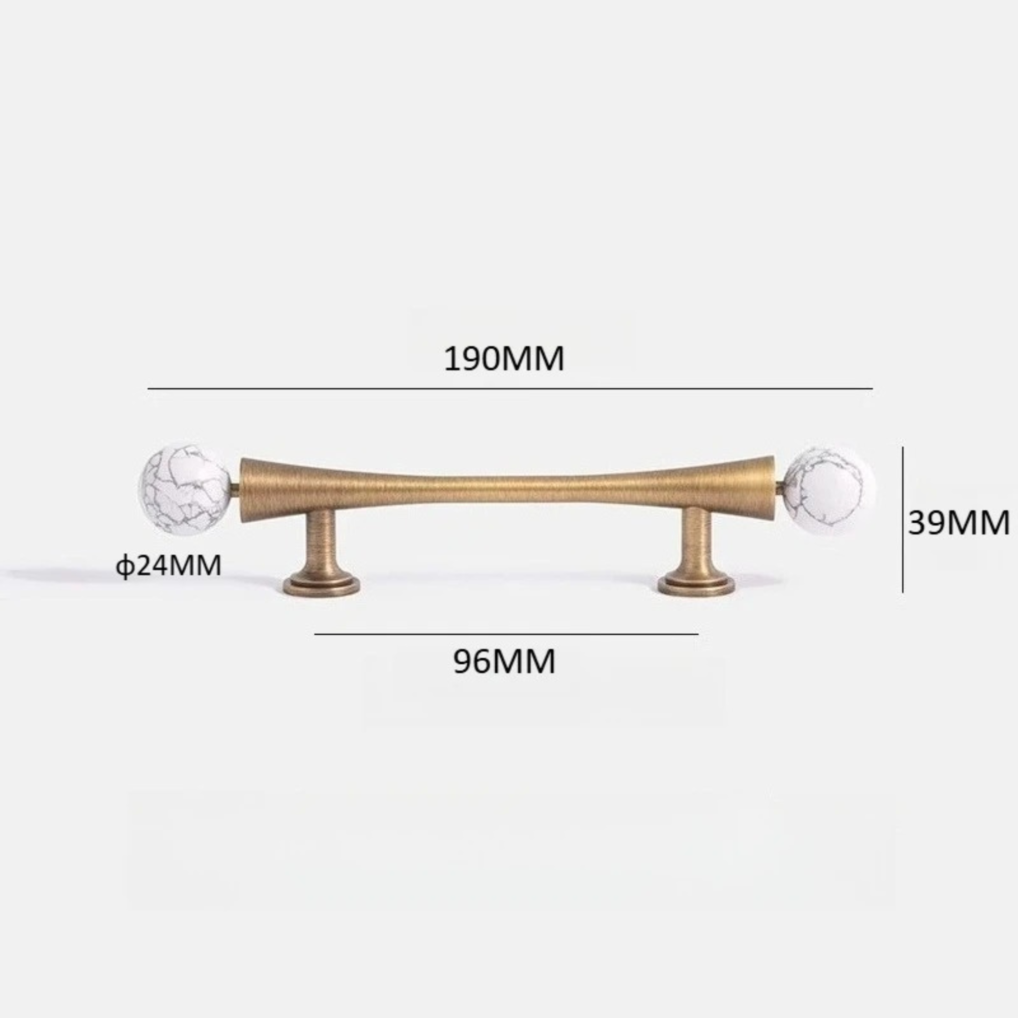 Antique Brass Scroll Pulls With Stone Ends | Auriola