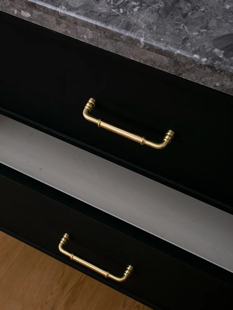 Brushed Brass Curved Pull Handles | Curva