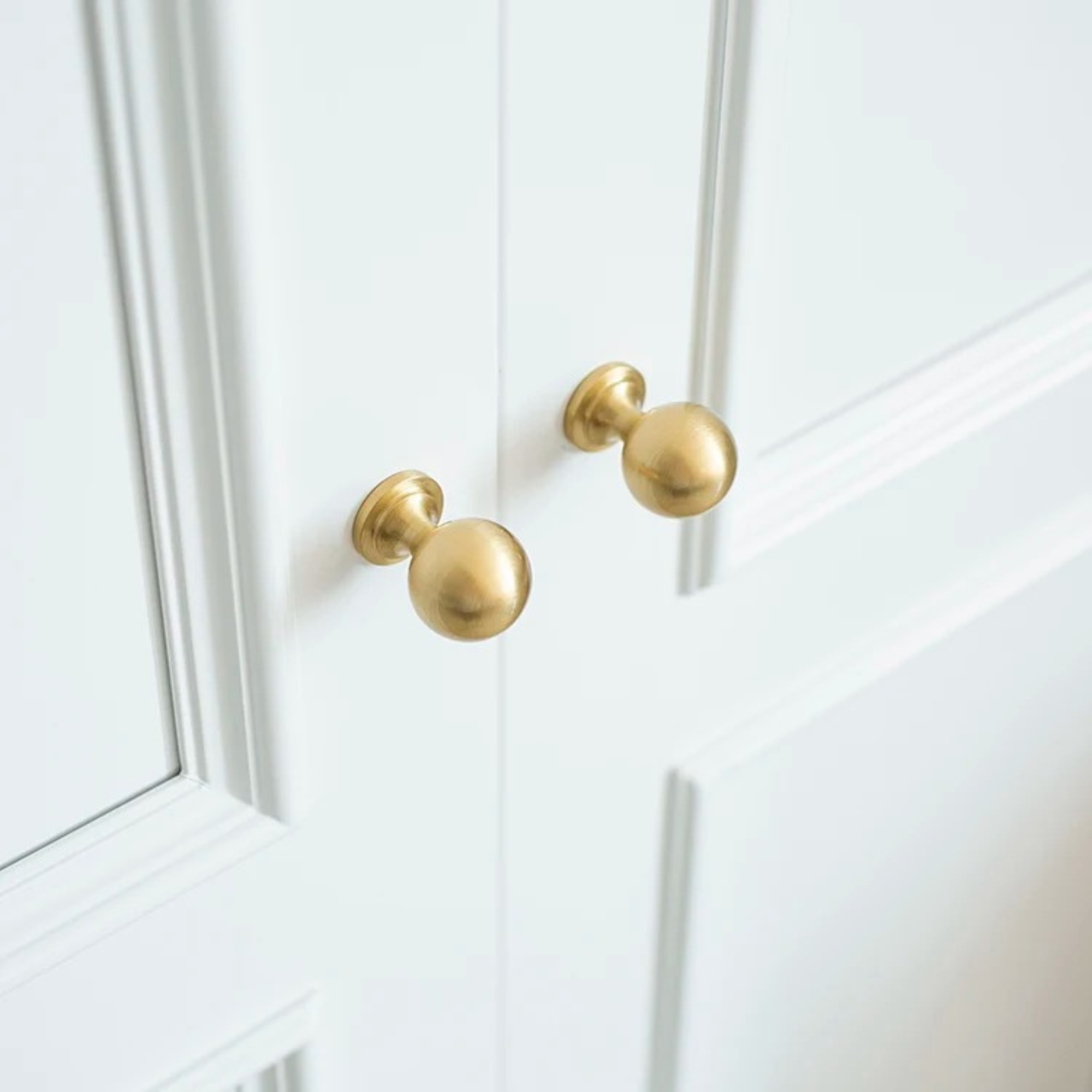 Brushed Brass Pulls With Sphere End | Sphaera