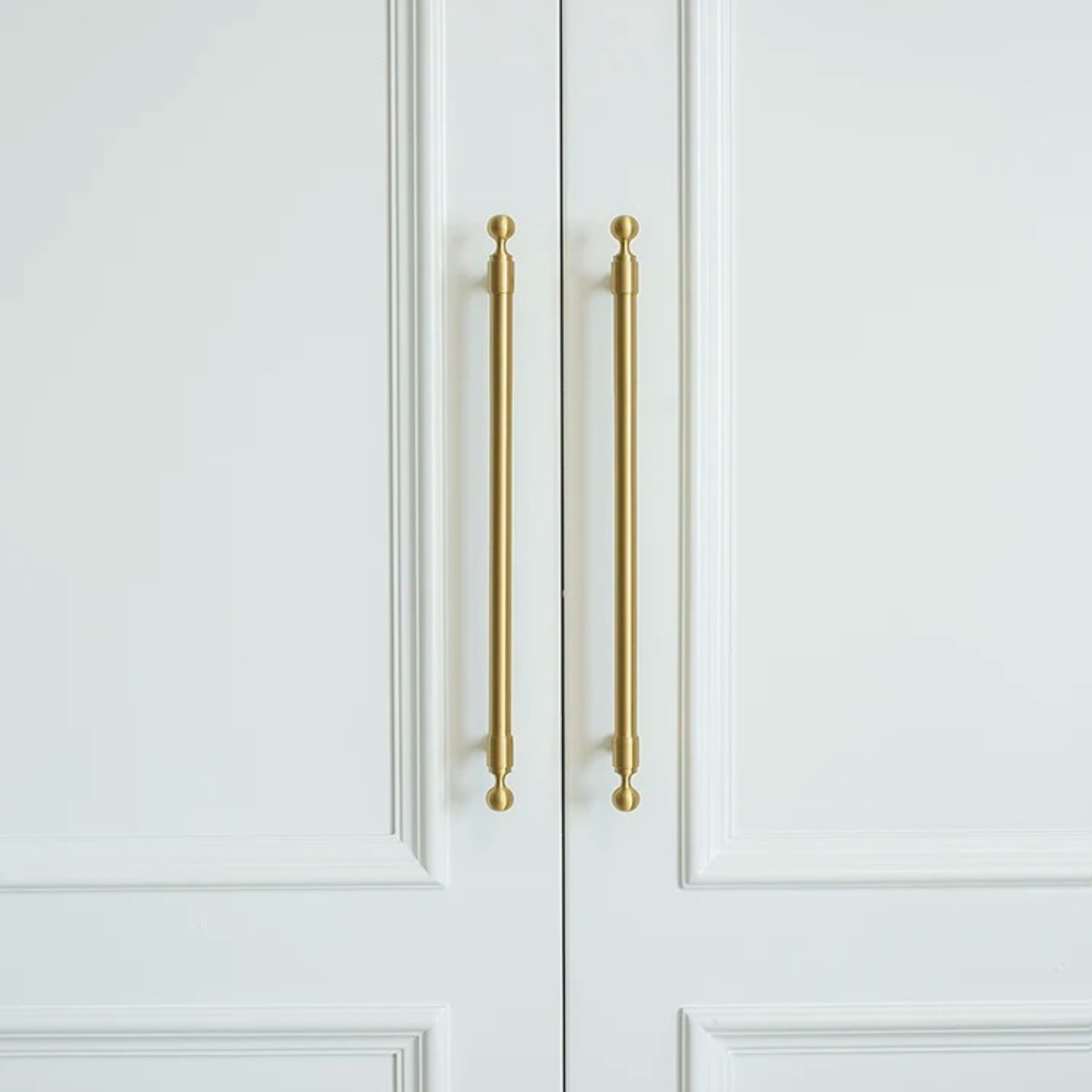 Brushed Brass Pulls With Sphere End | Sphaera