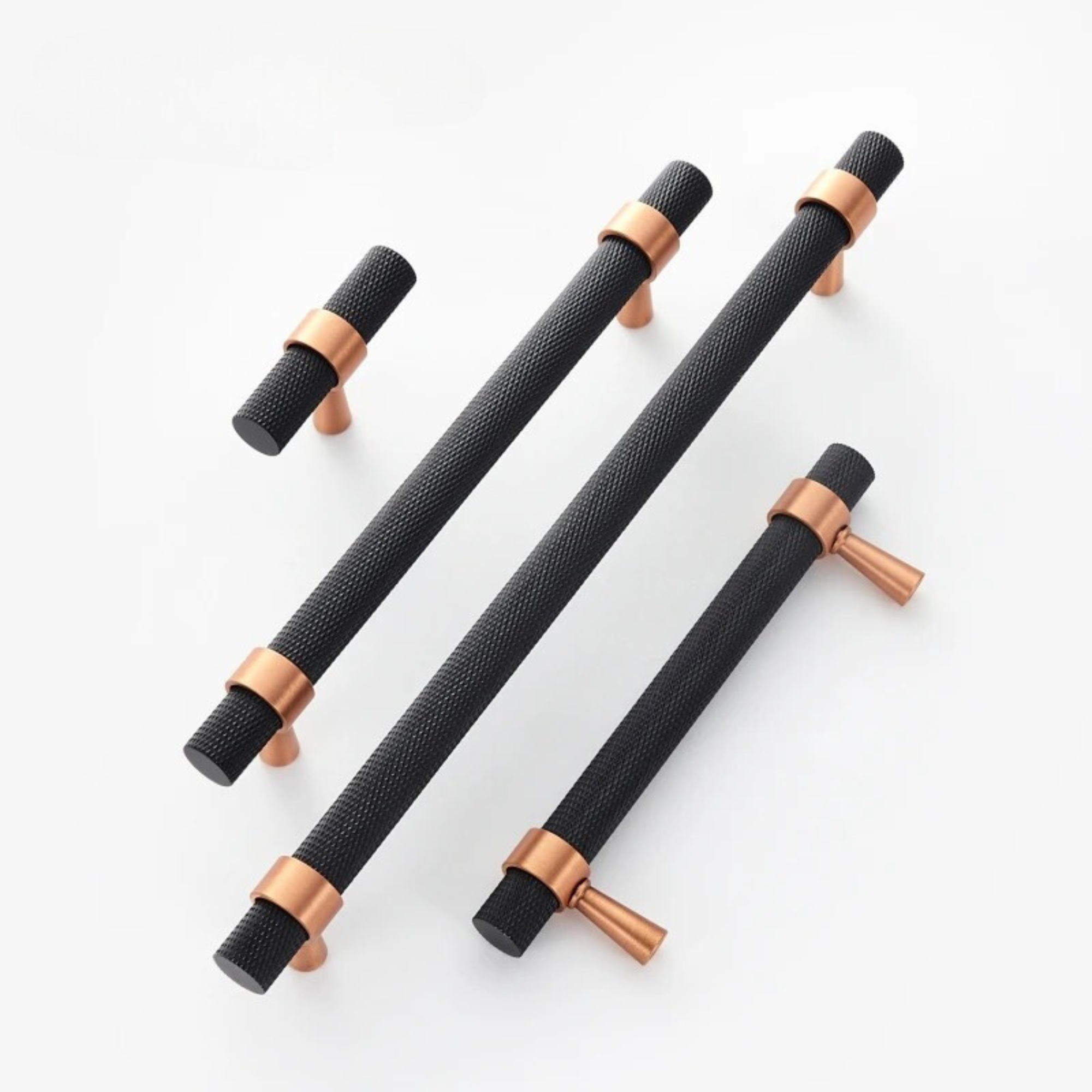 Black & Copper Pulls | Knurled or Smooth | Ater Aes