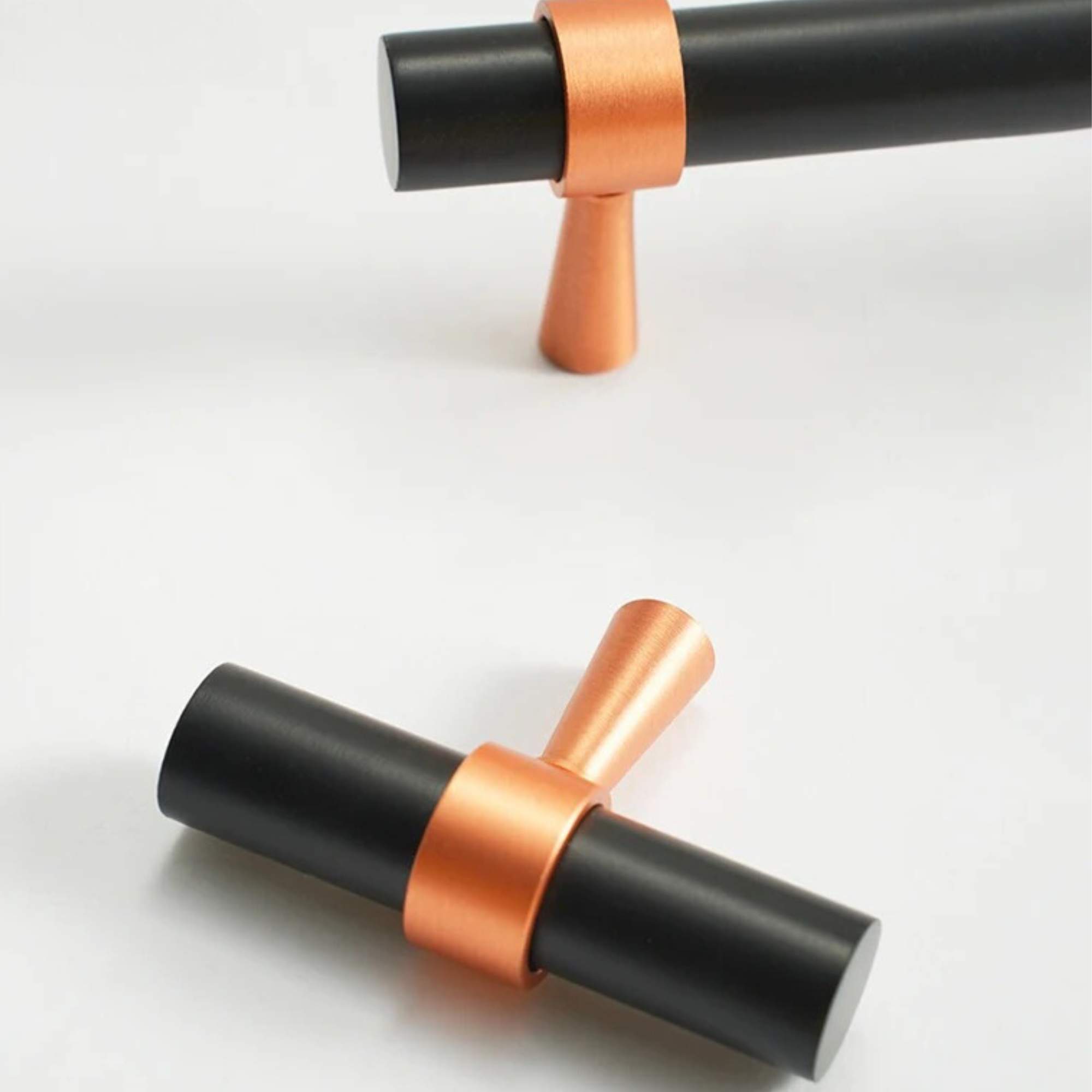 Black & Copper Pulls | Knurled or Smooth | Ater Aes