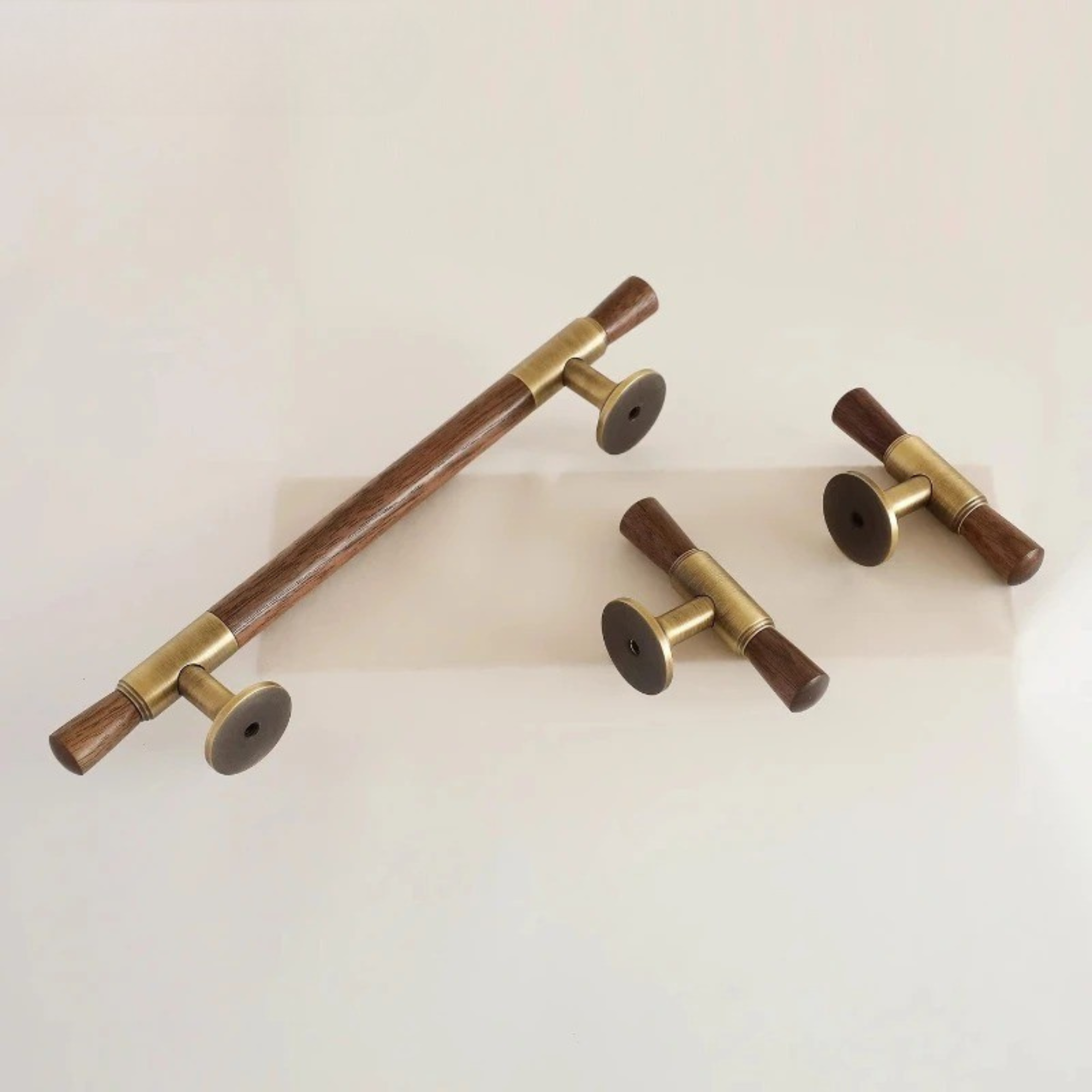 Wood & Brass Pull Handles | Cornu