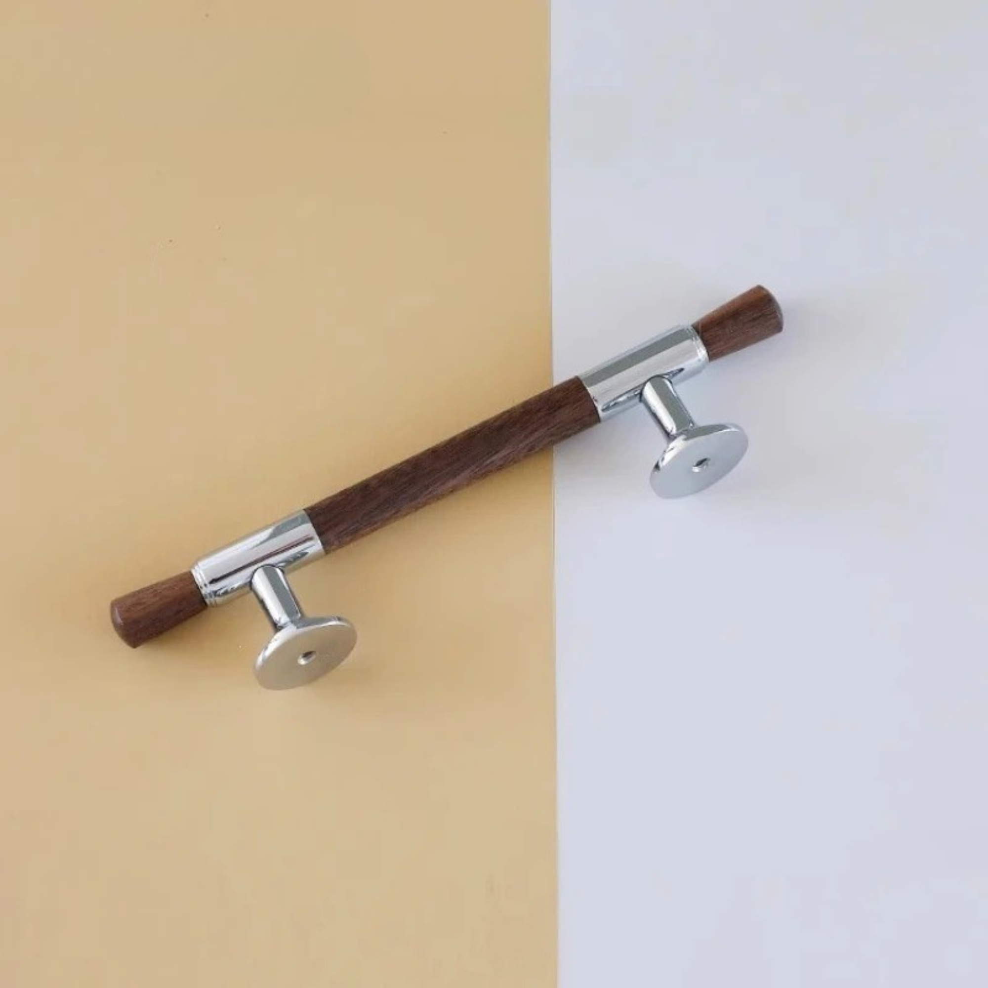 Wood & Chrome Pull Handles | Cornu