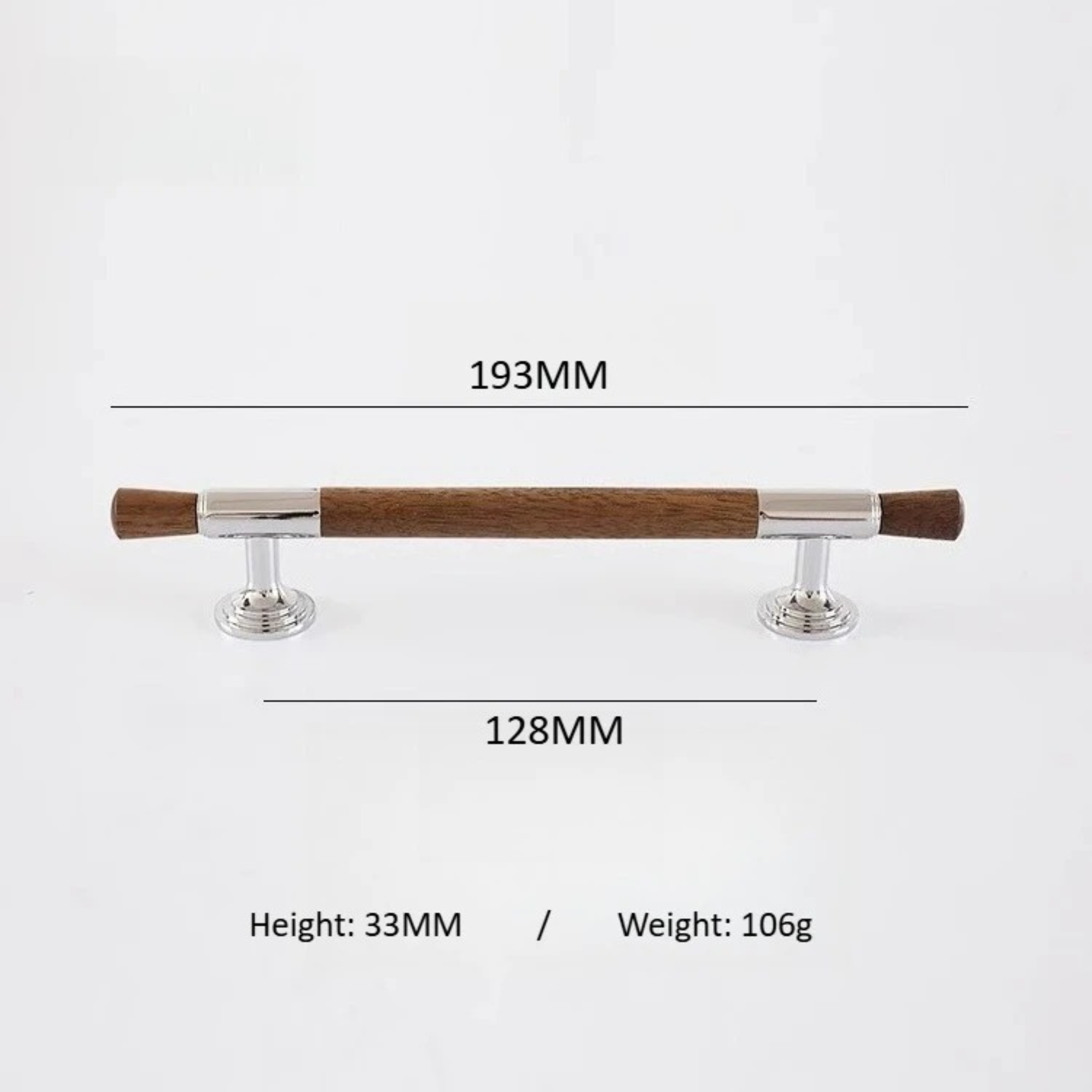 Wood & Chrome Pull Handles | Cornu