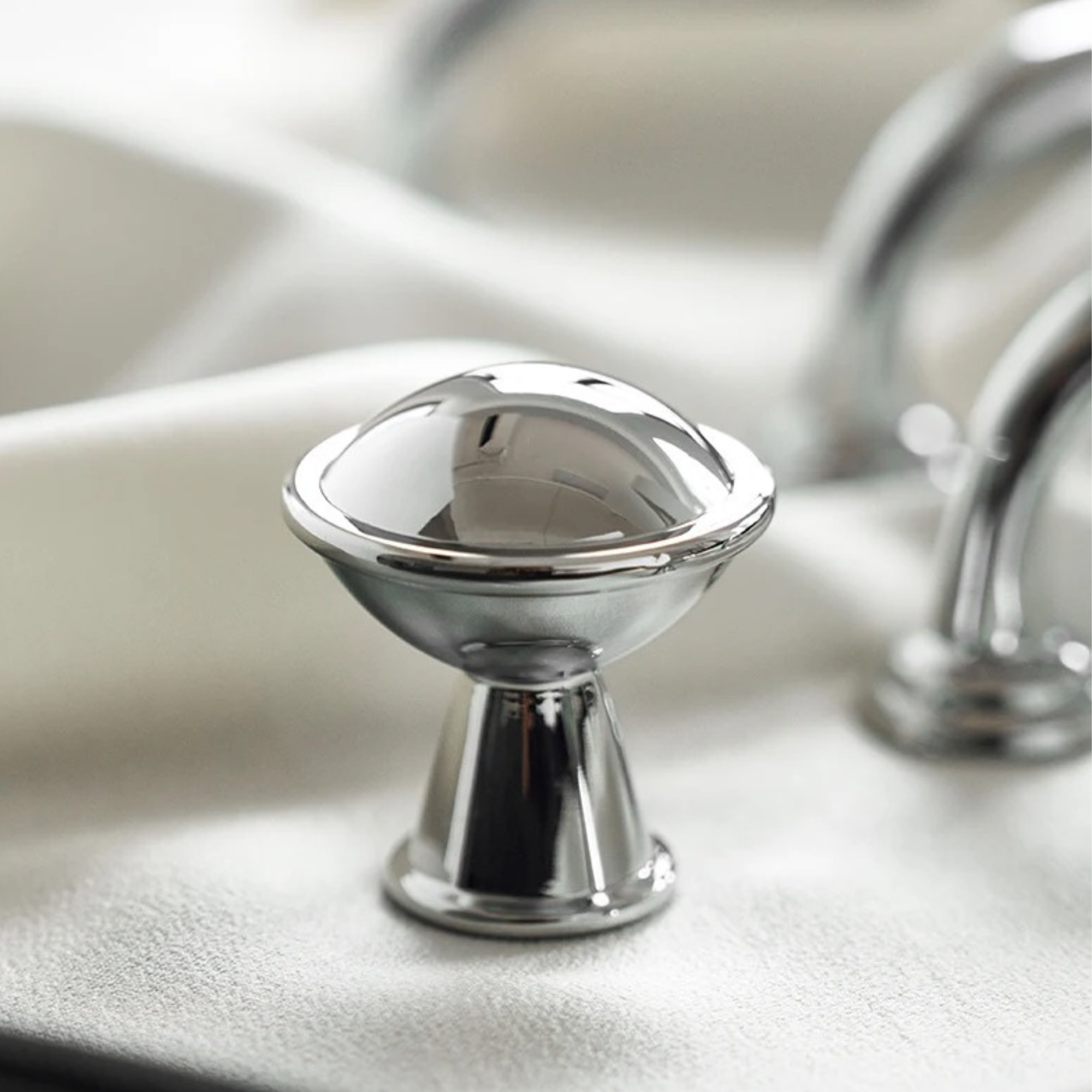 Polished Chrome Curved Pulls | Orbis Nitidus