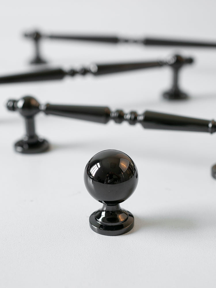black metal dresser handles Black Wood and Metal Crossing Cabinet Knob and Drawer Handles