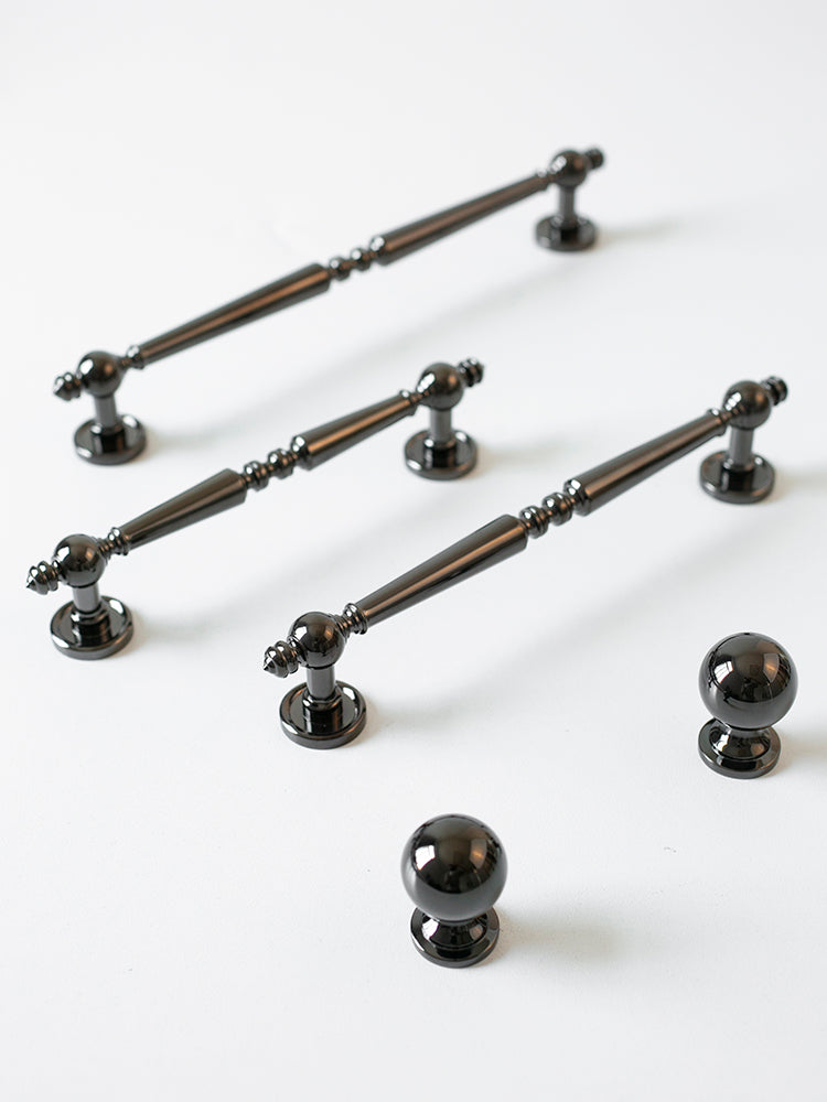 Polished Black Cabinet Handles | Nitorem