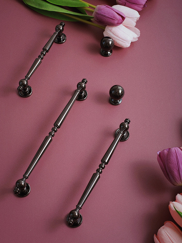 Polished Black Cabinet Handles | Nitorem