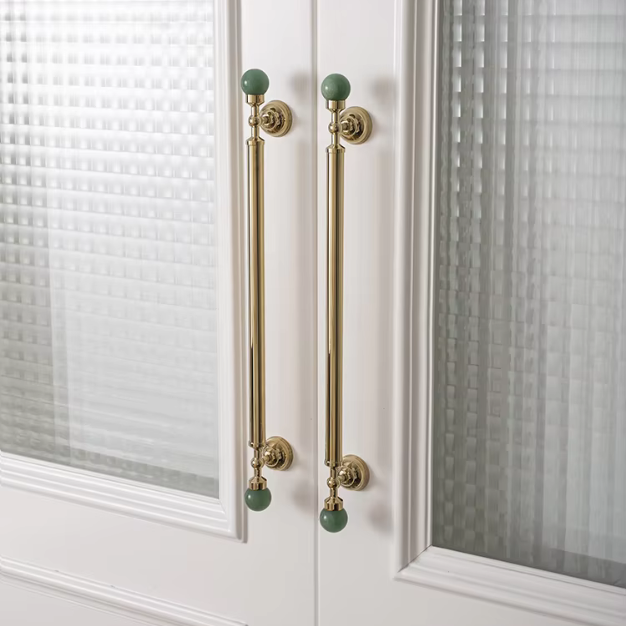 Polished Brass & Stone Pulls | Saxum Sculptum