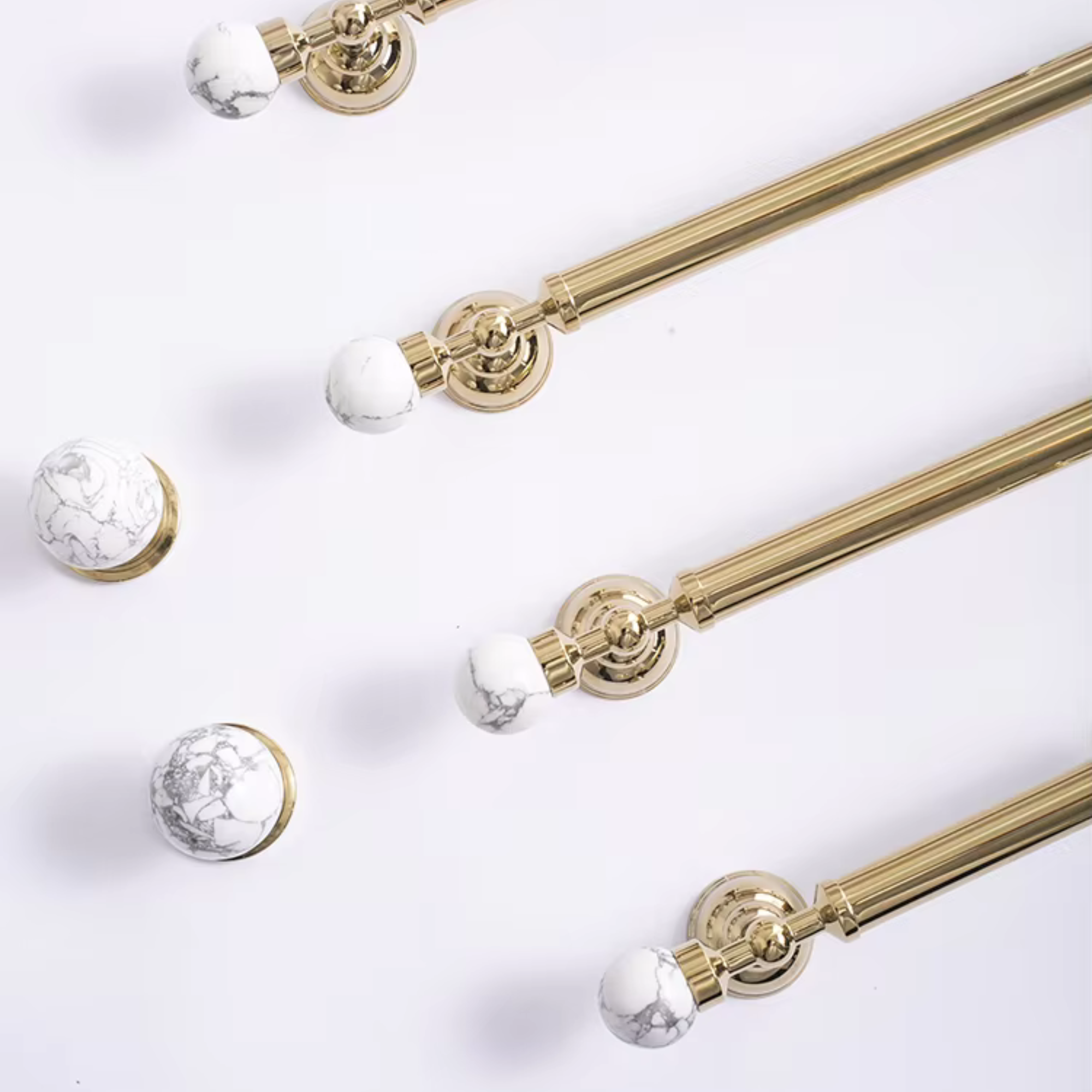 Polished Brass & Stone Pulls | Saxum Sculptum