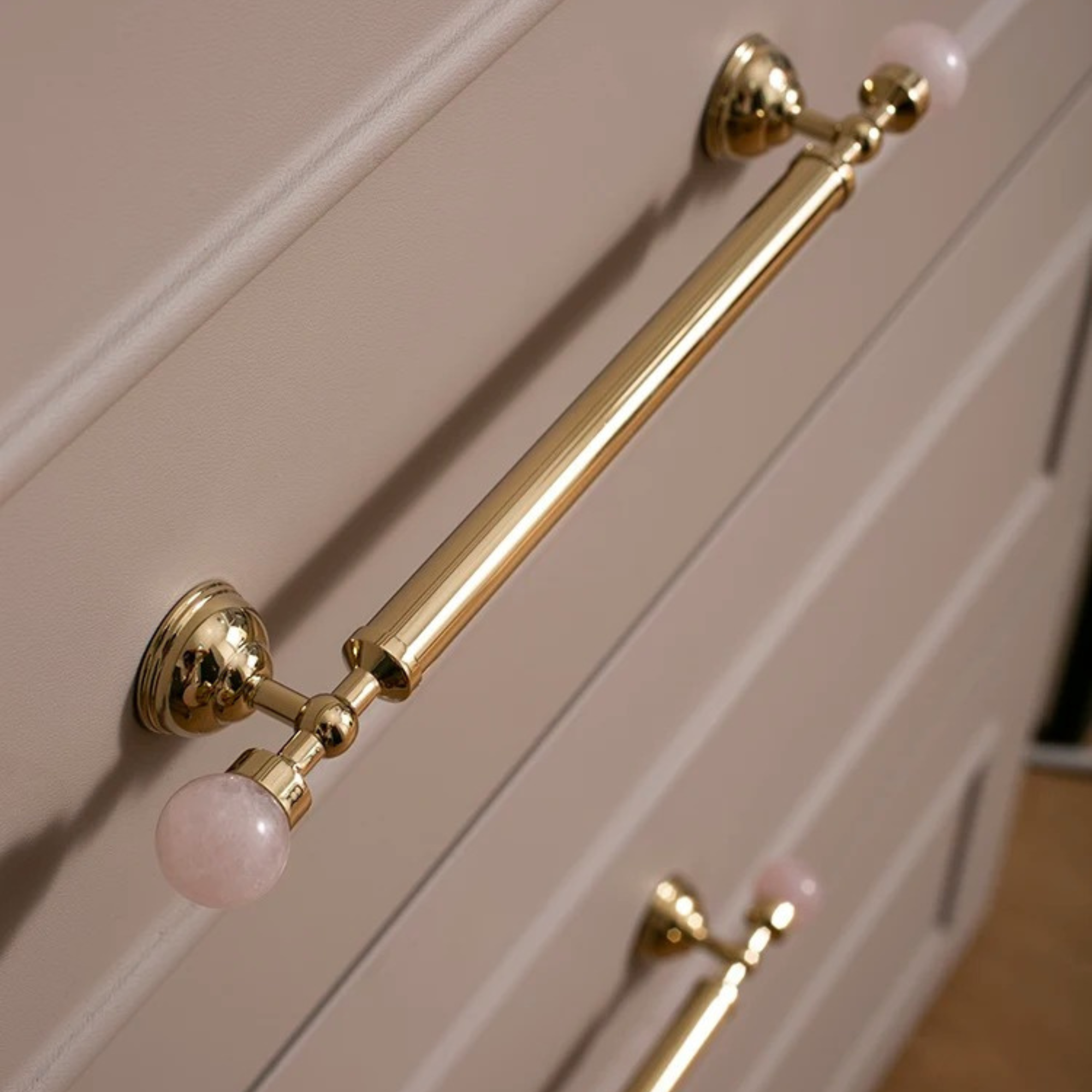 Polished Brass & Stone Pulls | Saxum Sculptum