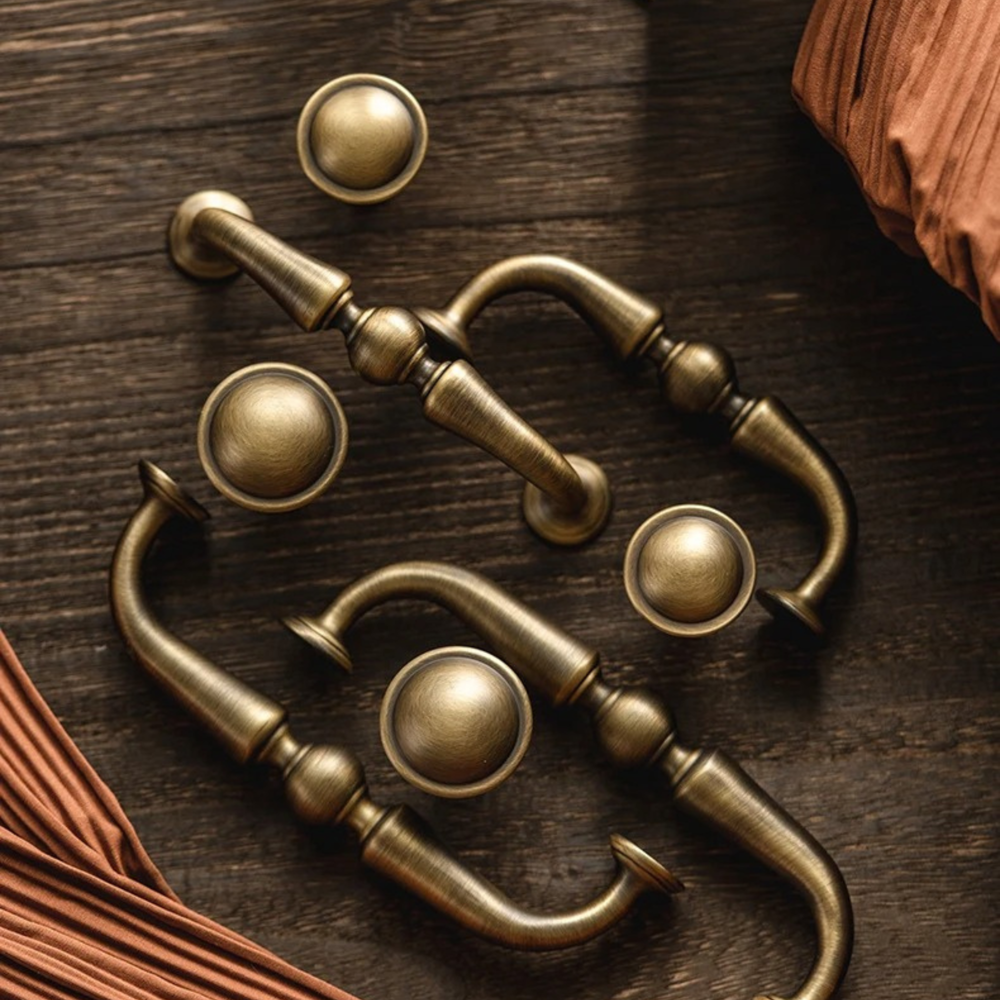 Antique Brushed Brass Pull Handles | Pila