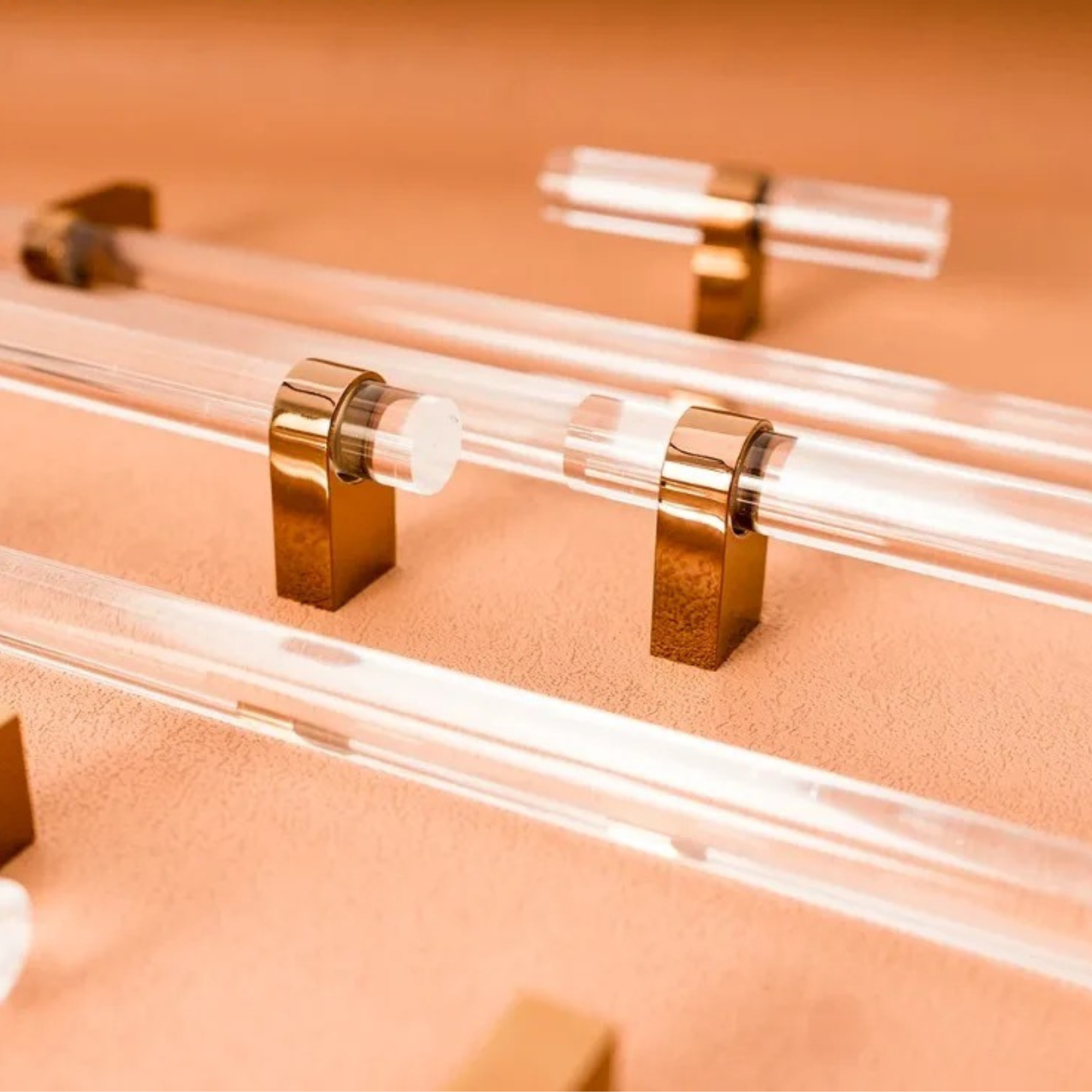 Rose Gold & Acrylic Cabinet Pulls | Rosa Aurea