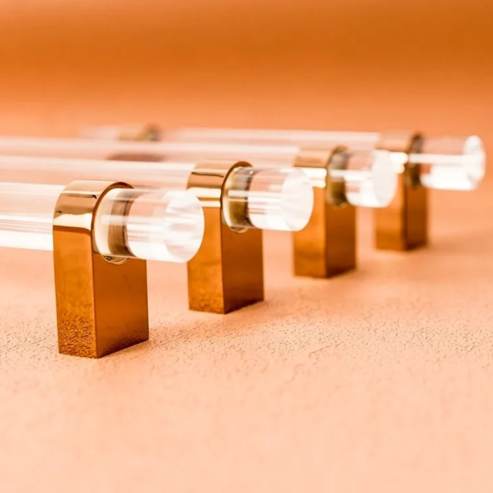 Rose Gold & Acrylic Cabinet Pulls | Rosa Aurea