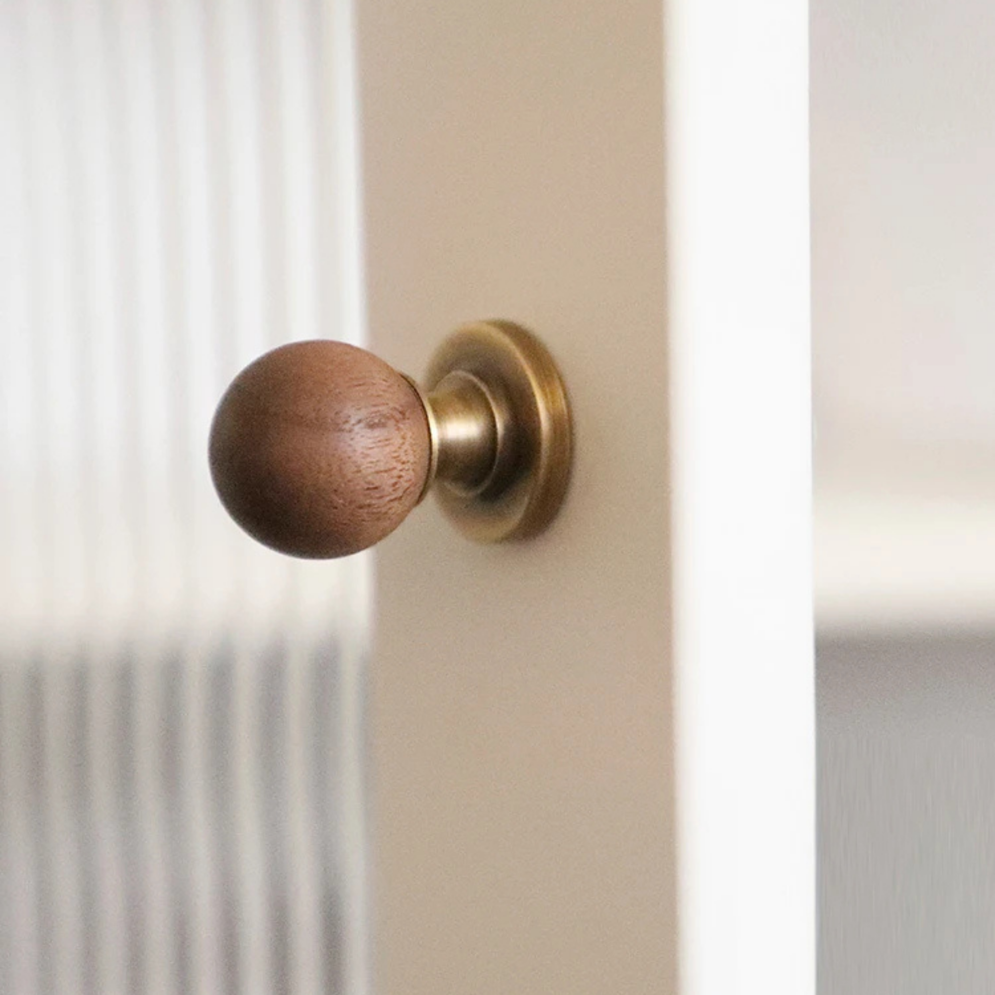 Wood & Brass Drawer Knob | Barca