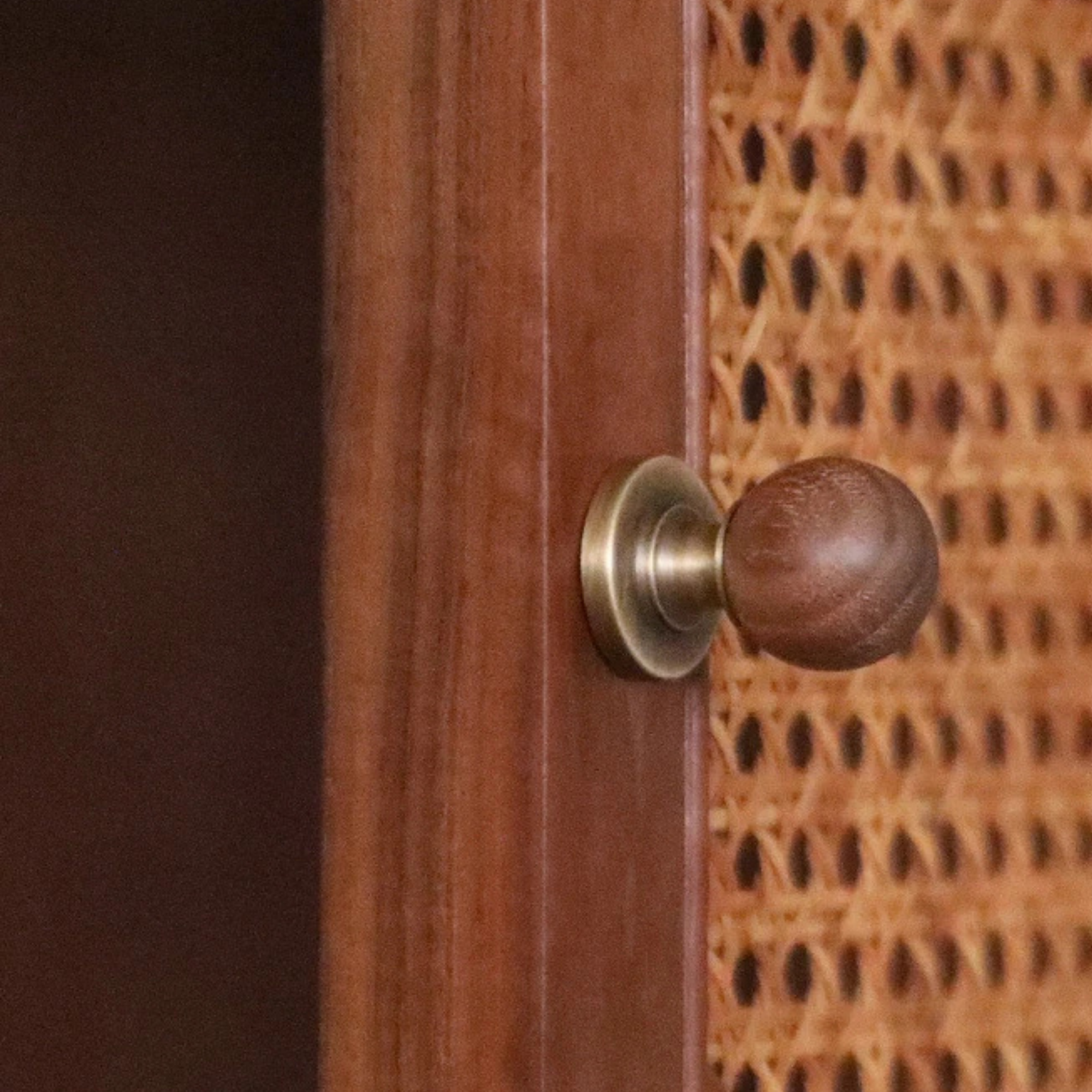 Wood & Brass Drawer Knob | Barca