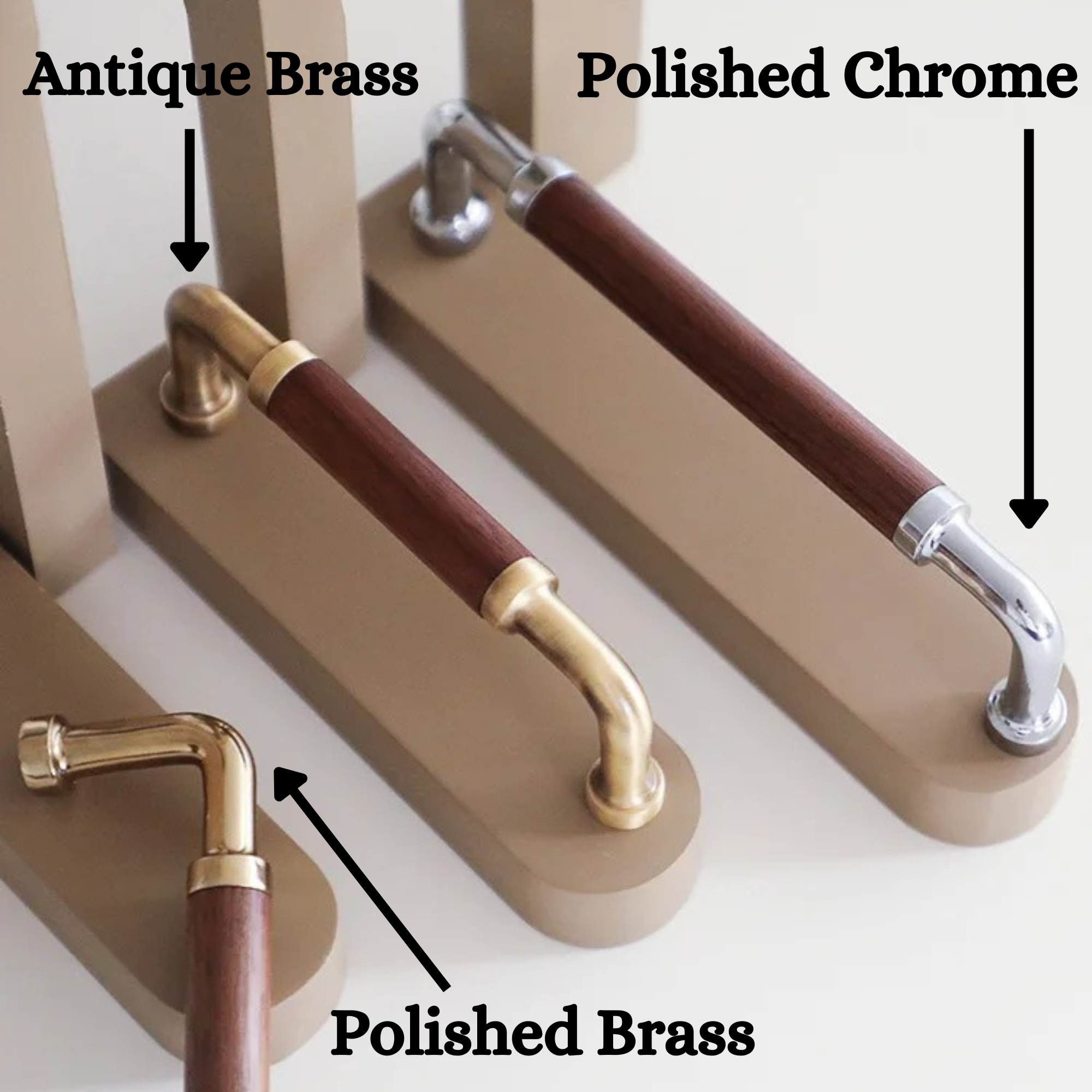 Wood & Brass Curved Pulls | Viverra