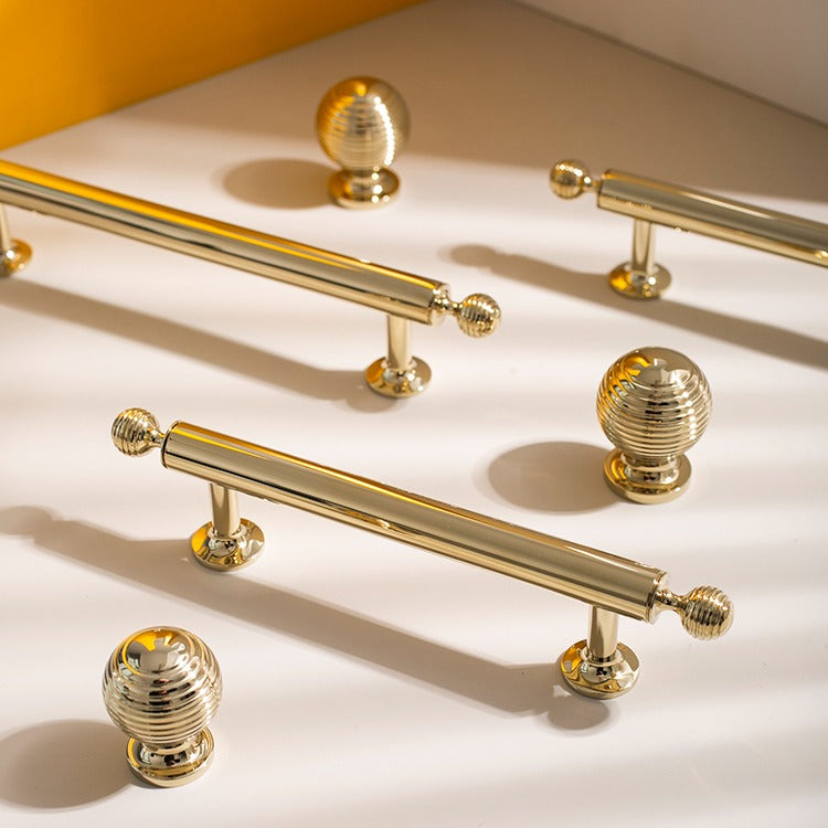 Polished brass handles and knobs