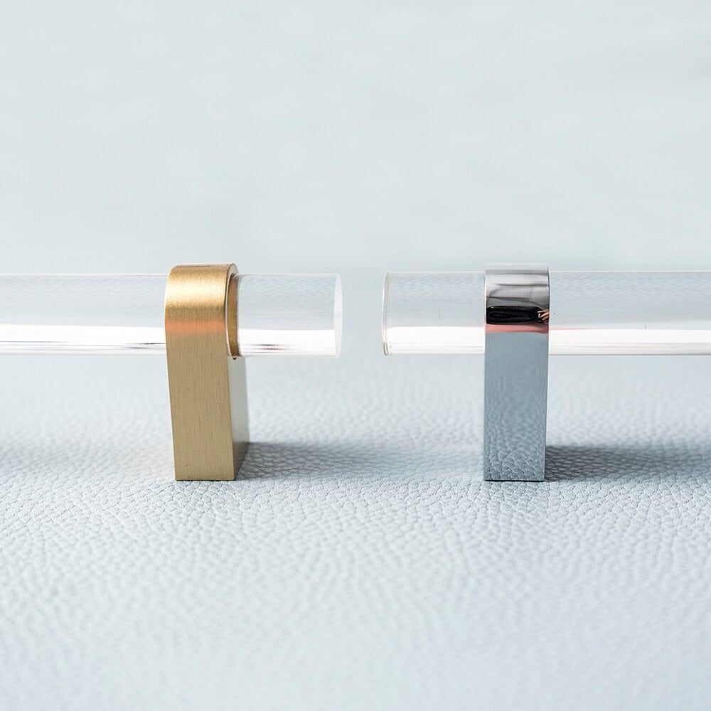 Acrylic & Brass Pull Handles | Chunky Bases | Claritas