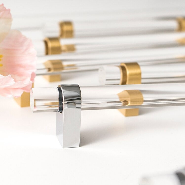 Acrylic & Brass Pull Handles | Chunky Bases | Claritas