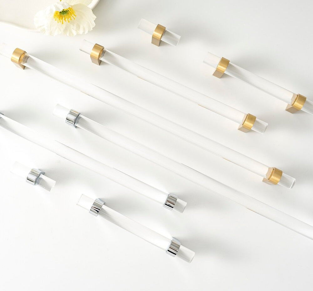 Acrylic & Brass Pull Handles | Chunky Bases | Claritas