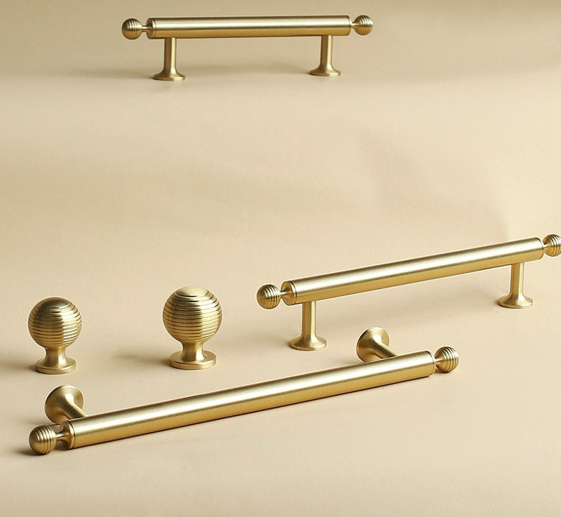 Brushed Brass Cabinet Pulls, Beehive