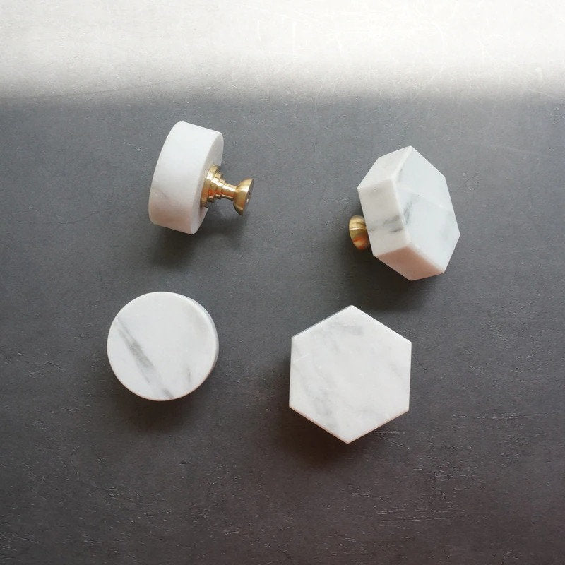 Geometric Marble Knob | Anguli