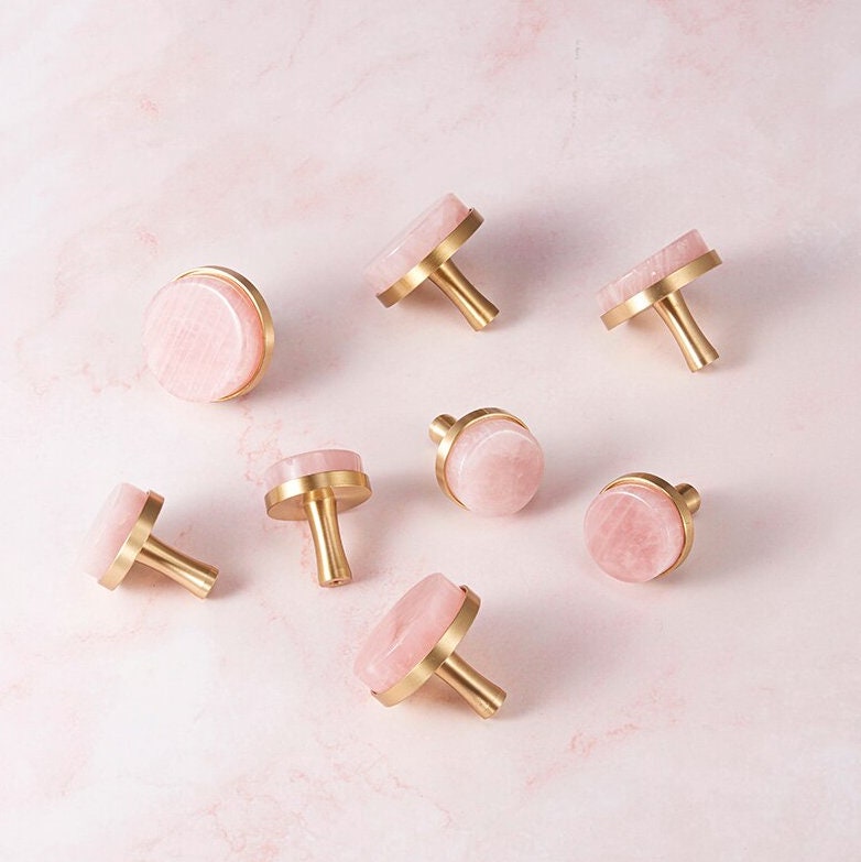 pink and gold dresser knobs Well Designed Pink Crystal Drawer Cabinet Knob Brass main image 1