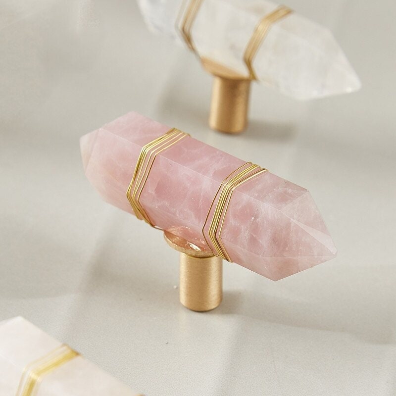 pink crystal knobs for dresser 30 MM Large Pink Glass Drawer Knobs Dresser Elegant Stunning Cabinet Handles