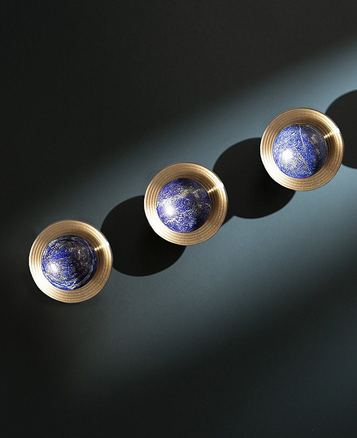 Stone and Brass Round Knobs | Nebula