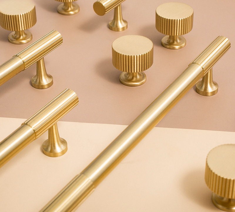 Brushed Brass Pull Handles | Aurabella