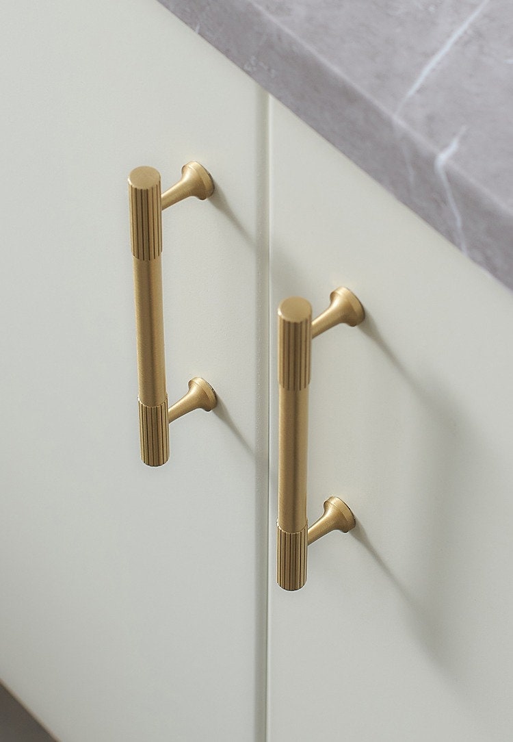 Brushed Brass Pull Handles | Aurabella