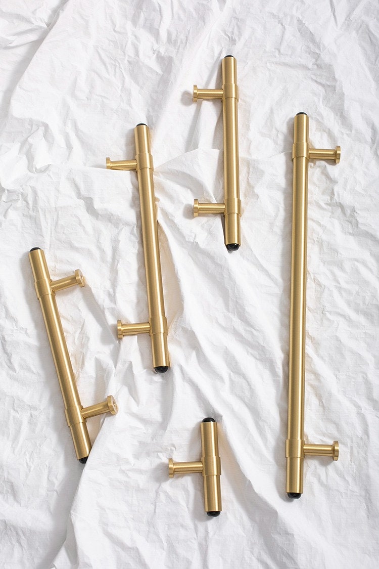 Brass Handles With Rounded Black Ends | Denigrata