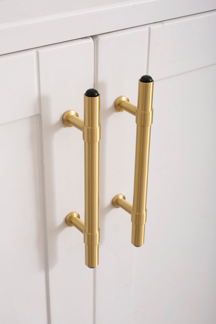 Brass Handles With Rounded Black Ends | Denigrata