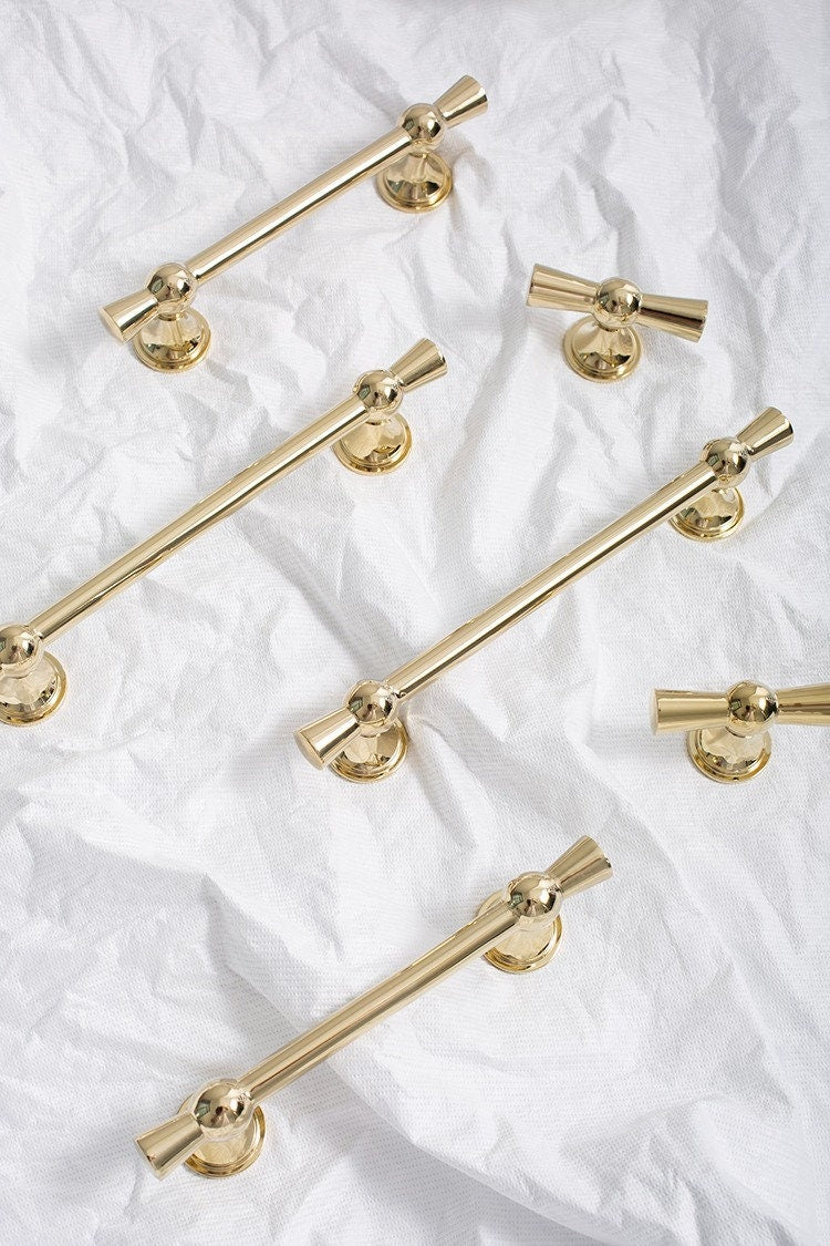 Polished Brass Bow Handles | Aurora