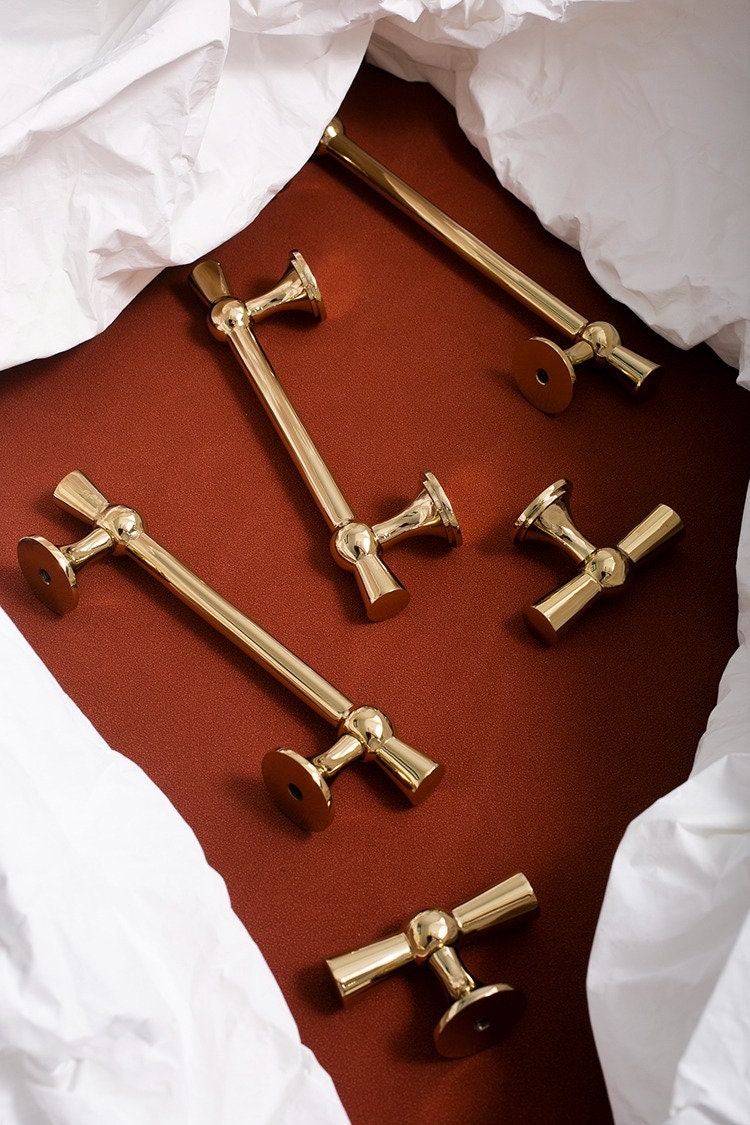 Polished Brass Bow Handles | Aurora