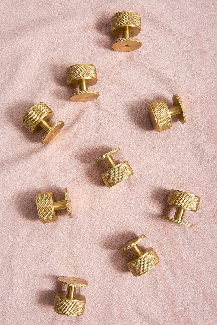 Industrial Knurled Brass Knobs | Industriae