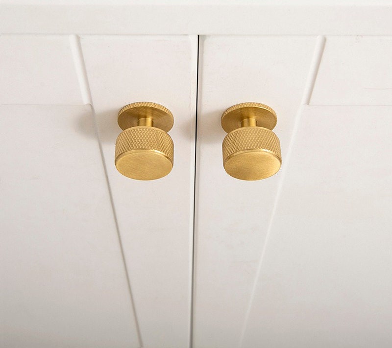 Industrial Knurled Brass Knobs | Industriae