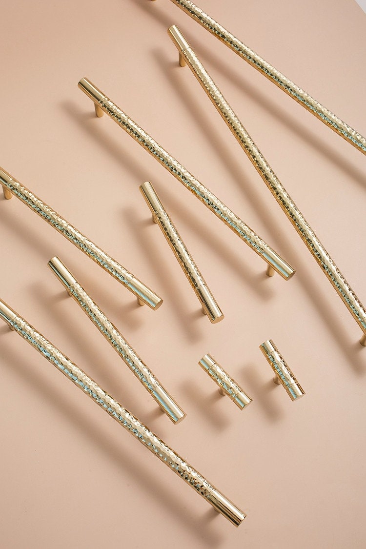Hammered Brass Pull Handles | Decus