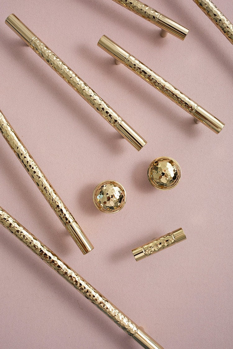 Hammered Brass Pull Handles | Decus