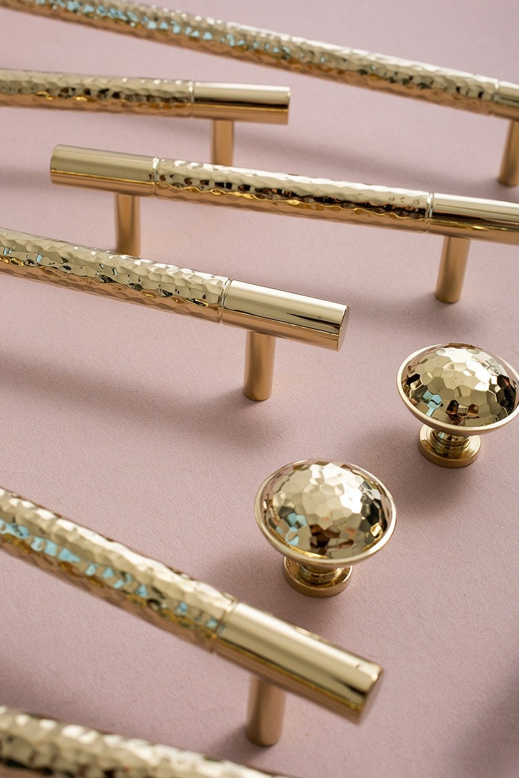 Hammered Brass Pull Handles | Decus