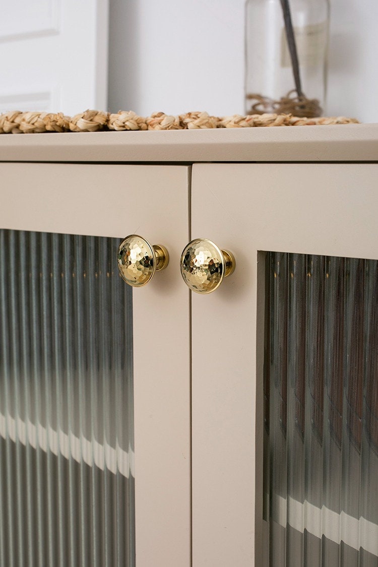 Hammered Brass Pull Handles | Decus