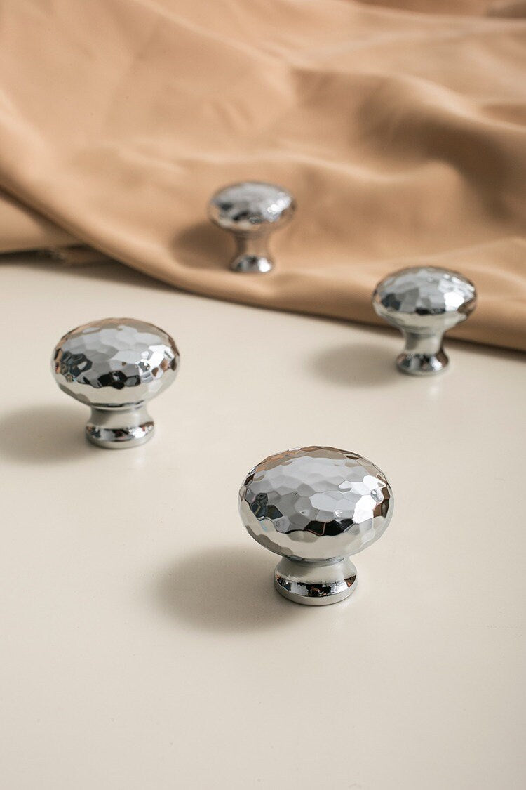 Hammered Polished Chrome Knobs | Malleus Argenteus