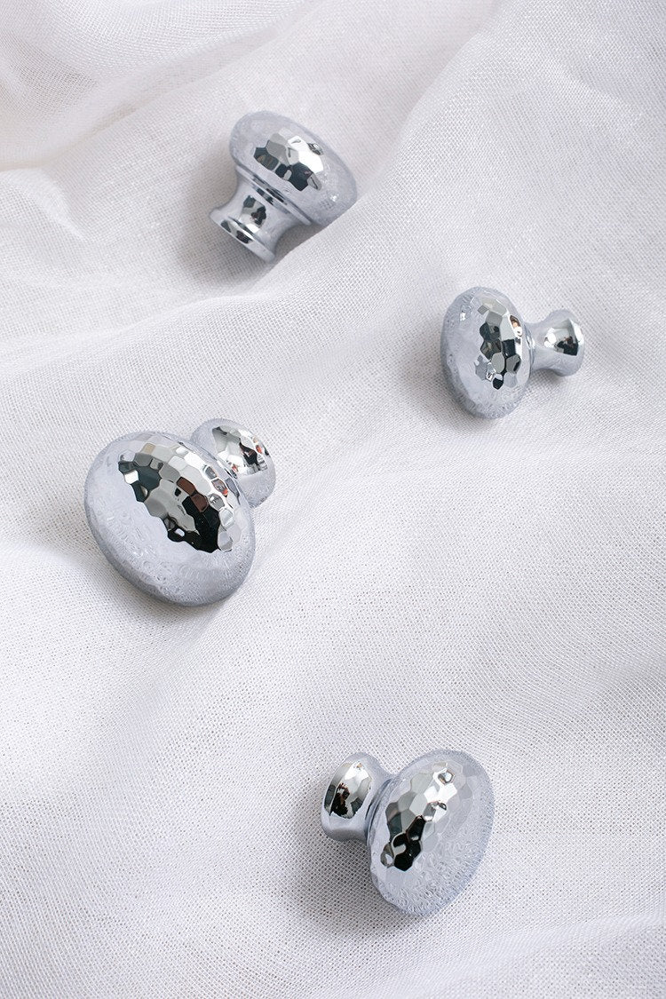 Hammered Polished Chrome Knobs | Malleus Argenteus