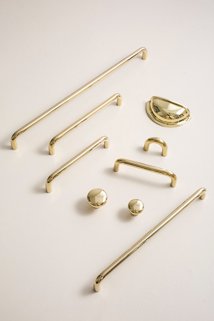 Minimalist Polished Brass Handles | Caelum