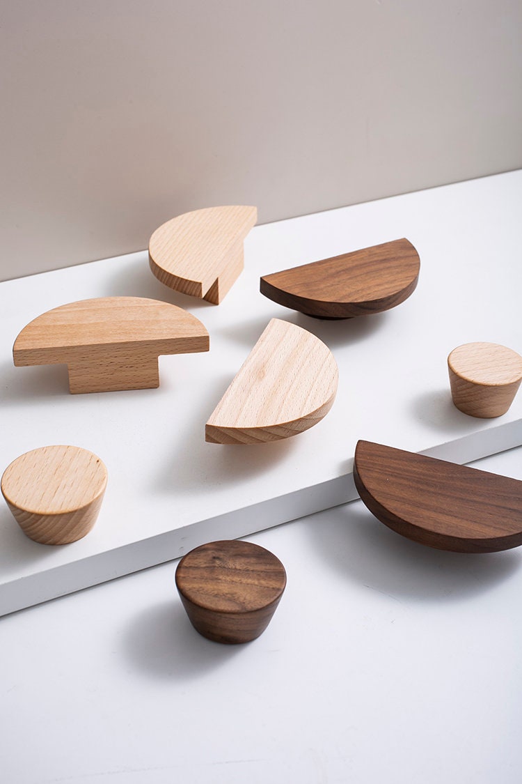 Wooden Half Moon Cabinet Pulls | Lignea Luna
