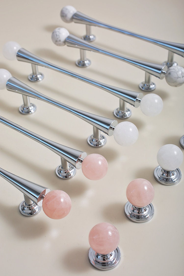 Polished Chrome & Stone Pulls | Auriola