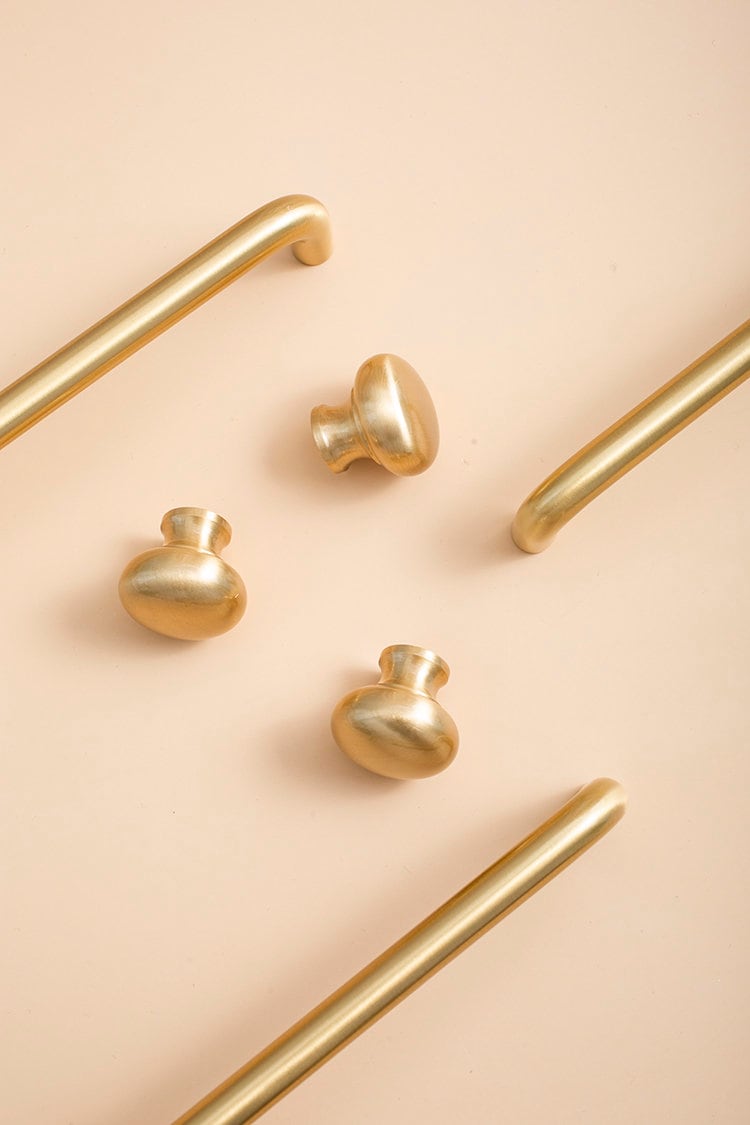 Brushed Brass Arch Pulls | Caelum